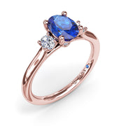 Three Stone Sapphire and Diamond Ring