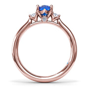 Three Stone Sapphire and Diamond Ring