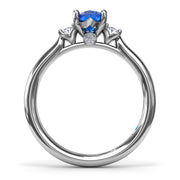 Three Stone Sapphire and Diamond Ring