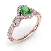 Love Knot Emerald and Diamond Ring