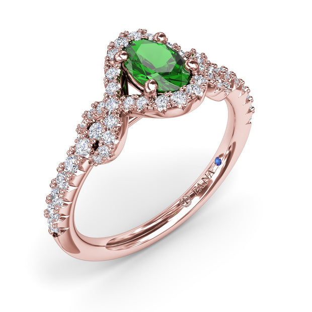 Love Knot Emerald and Diamond Ring