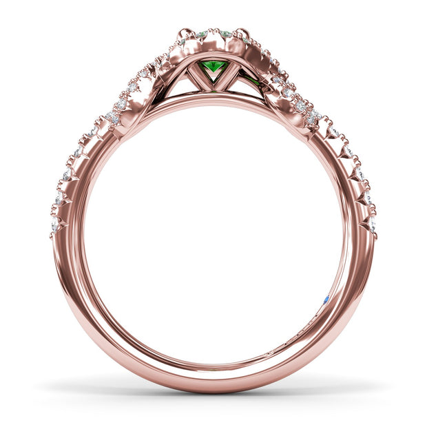 Love Knot Emerald and Diamond Ring