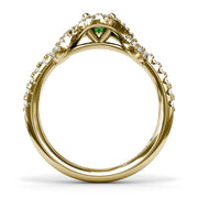 Love Knot Emerald and Diamond Ring