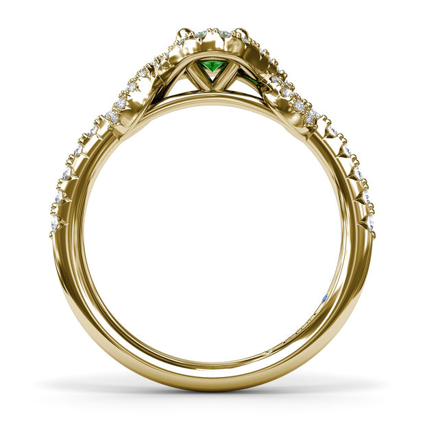 Love Knot Emerald and Diamond Ring