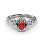 Love Knot Ruby and Diamond Ring