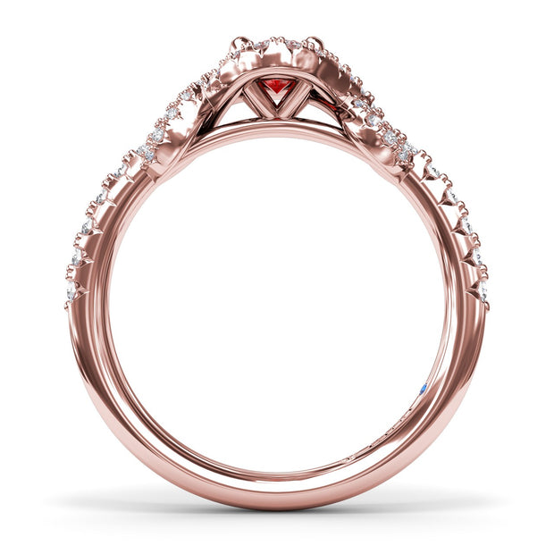 Love Knot Ruby and Diamond Ring