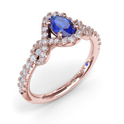 Love Knot Sapphire and Diamond Ring