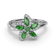 Emerald and Diamond Catalina Ring