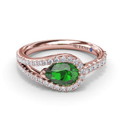 Emerand and Diamond Wrap Ring