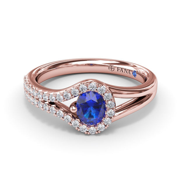 Split Sapphire and Diamond Wrap Ring