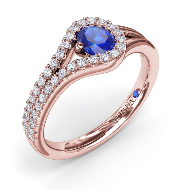 Split Sapphire and Diamond Wrap Ring