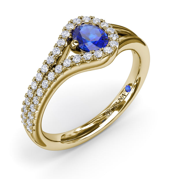 Split Sapphire and Diamond Wrap Ring