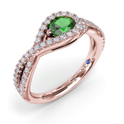 East-to-West Oval Emerald Ring