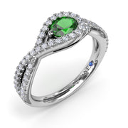 East-to-West Oval Emerald Ring