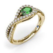 East-to-West Oval Emerald Ring