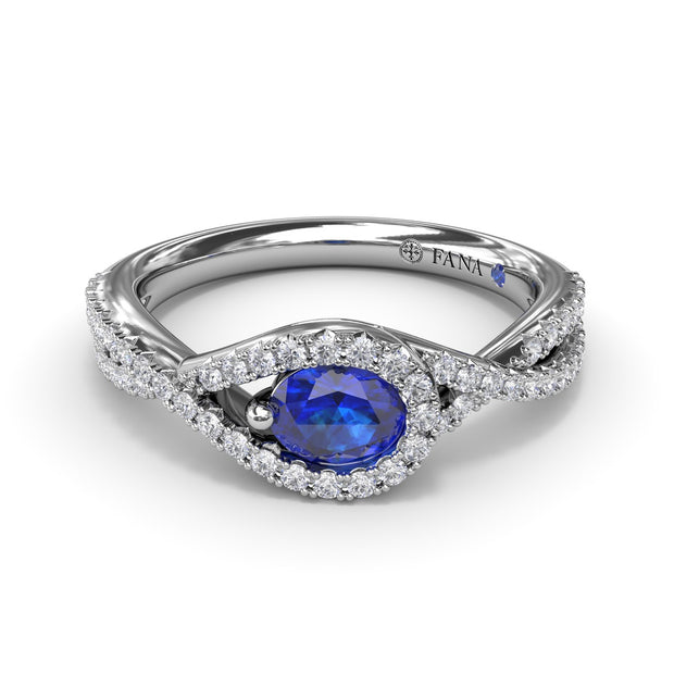 East-to-West Oval Sapphire Ring