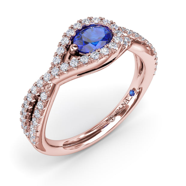 East-to-West Oval Sapphire Ring