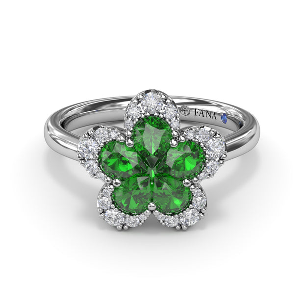 Emerald Magnolia Ring