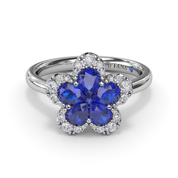 Sapphire Magnolia Ring