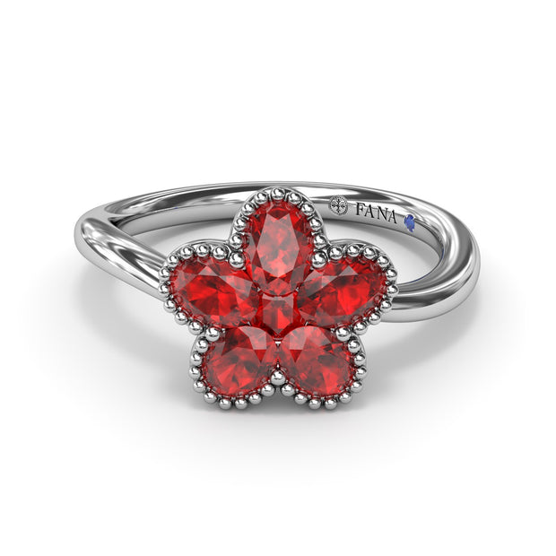 Magnolia Wave Ruby Ring