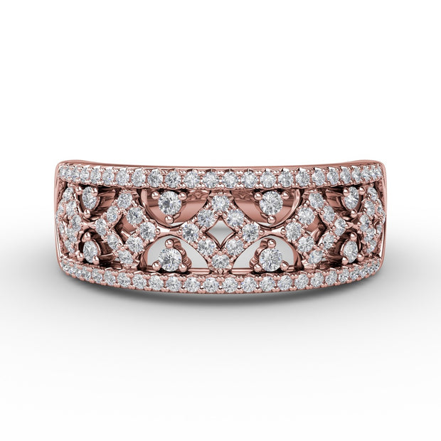 Geometric Pave Diamond Band