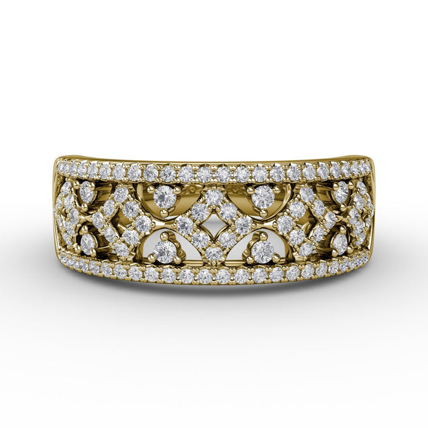 Geometric Pave Diamond Band