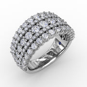 Five-Row Alternating Diamond Band