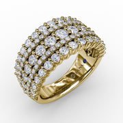 Five-Row Alternating Diamond Band