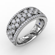 Multi-Patterned Milgrain Diamond Band