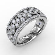 Multi-Patterned Milgrain Diamond Band