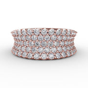 Five-Row Shared Prong Diamond Band