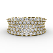Five-Row Shared Prong Diamond Band