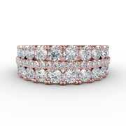 Triple-Row Round Diamond Band