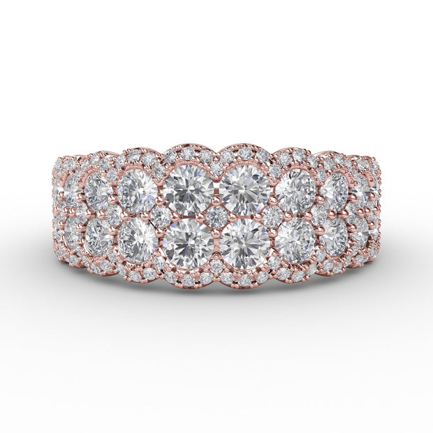 Multi-Layered Round Diamond Band