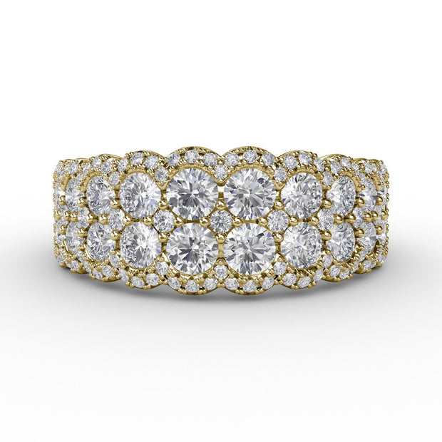 Multi-Layered Round Diamond Band