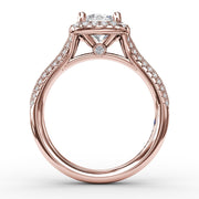 Cushion Halo Engagement Ring