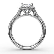 Cushion Halo Engagement Ring