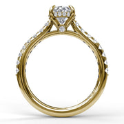 Classic Oval Cut Solitaire With Hidden Halo