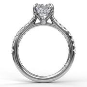 Cushion Cut Solitaire With Hidden Halo