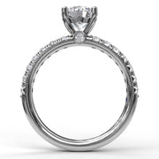 Classic French-Cut Pave Round Solitaire