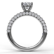 Diamond-Encrusted Engagement Ring with Oval Center Stone