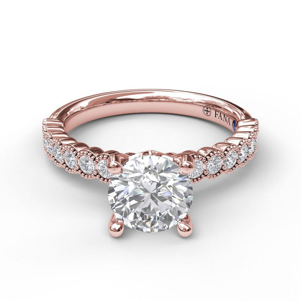 Diamond Engagement Ring with a Delicate Milgrain Edge