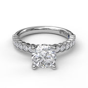 Diamond Engagement Ring with a Delicate Milgrain Edge