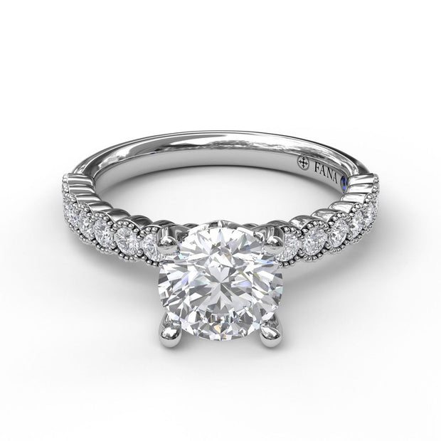 Diamond Engagement Ring with a Delicate Milgrain Edge