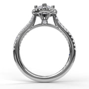 Marquise Diamond With Halo Engagement Ring