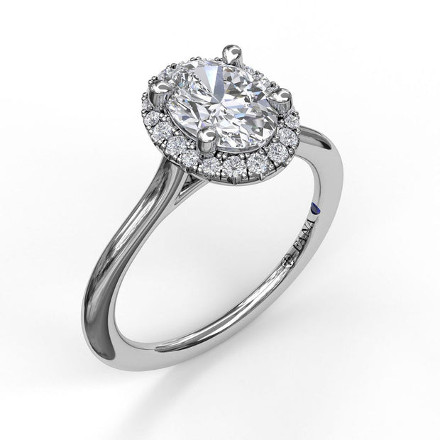 Oval Cut Halo Engagement Ring