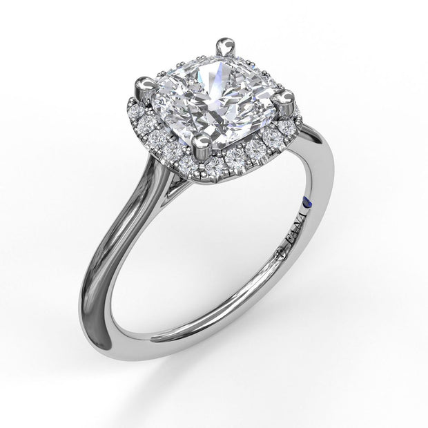 Classic Cushion Halo Engagement Ring