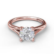 Round Cut Solitaire With Delicate Split Band