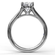 Round Cut Solitaire With Delicate Split Band