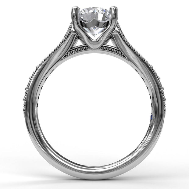 Subtle Split Band Engagement Ring With Milgrain Detail